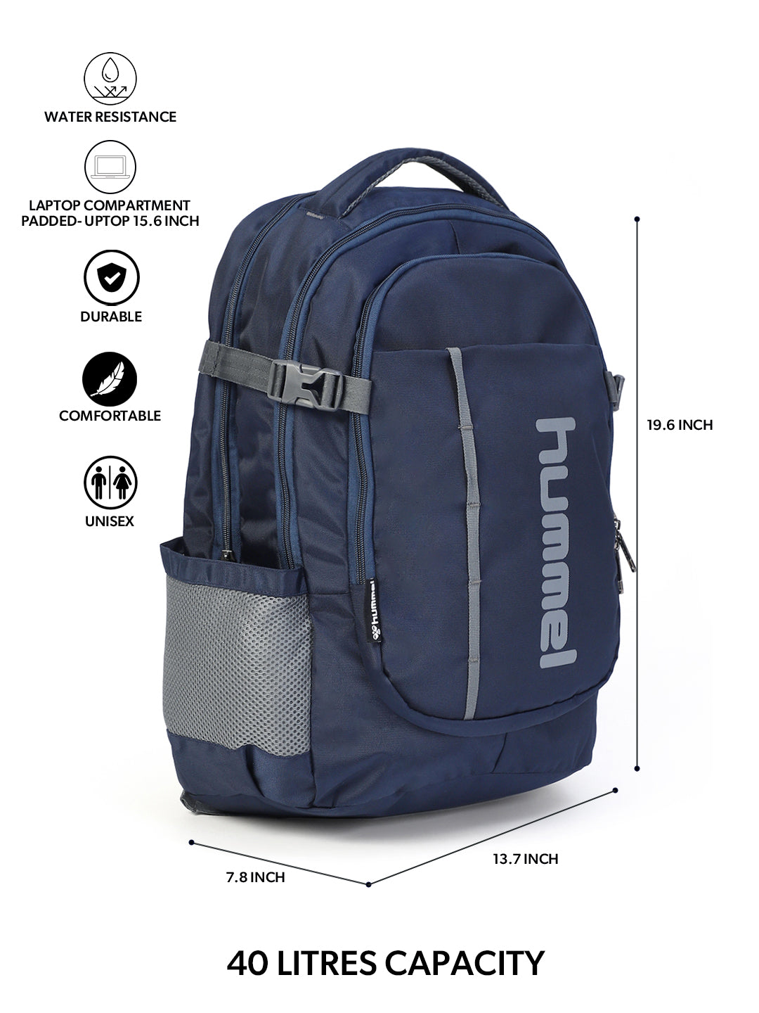 hummel Urban Haul Laptop Backpack Navy Blue
