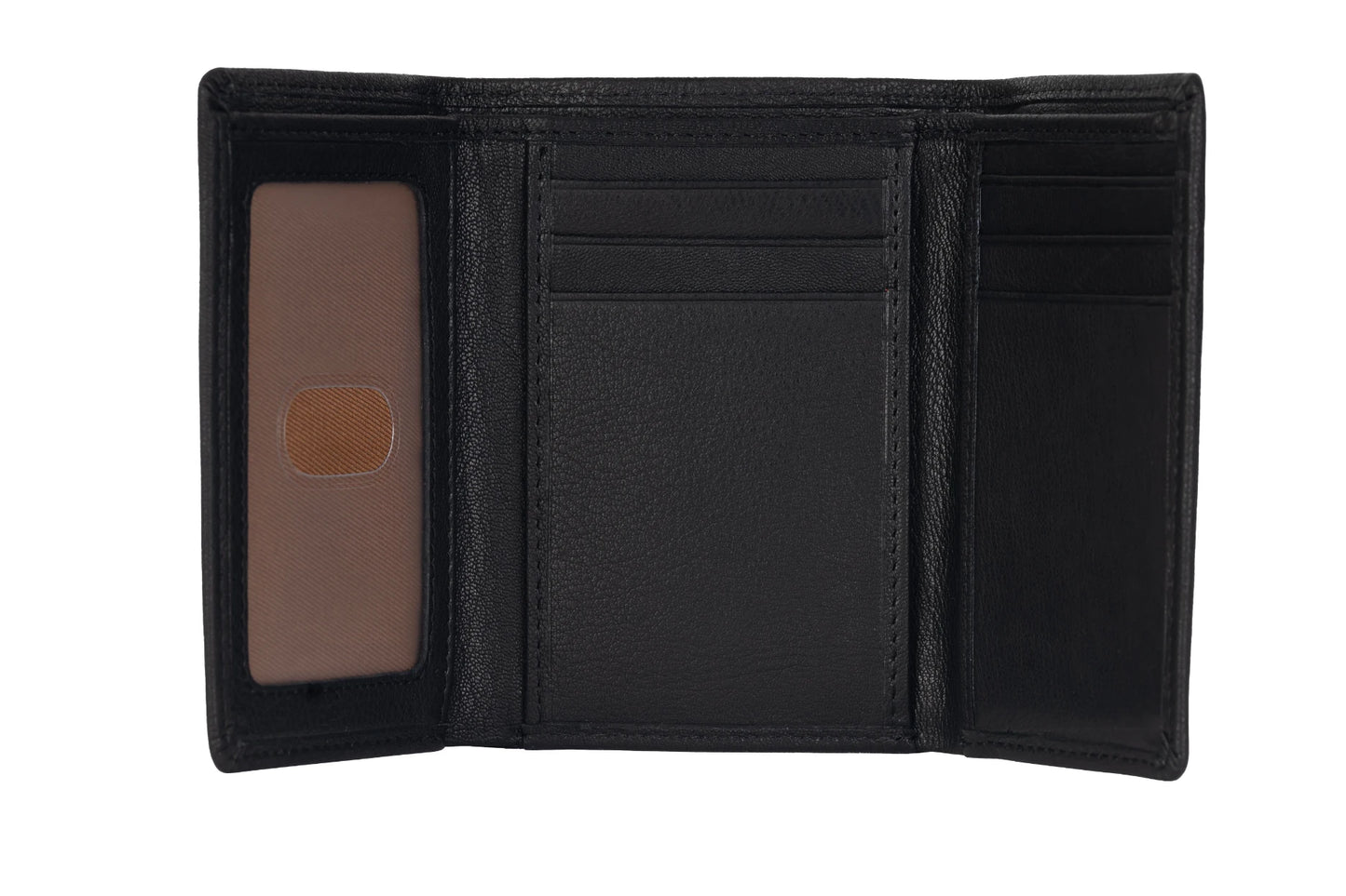 hummel Tri-Fold Leather Wallet (Black)