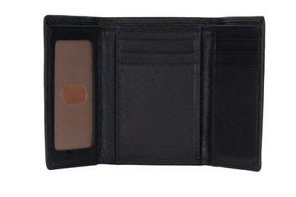 hummel Tri-Fold Leather Wallet (Black)