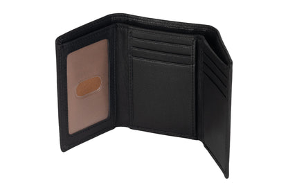 hummel Tri-Fold Leather Wallet (Black)