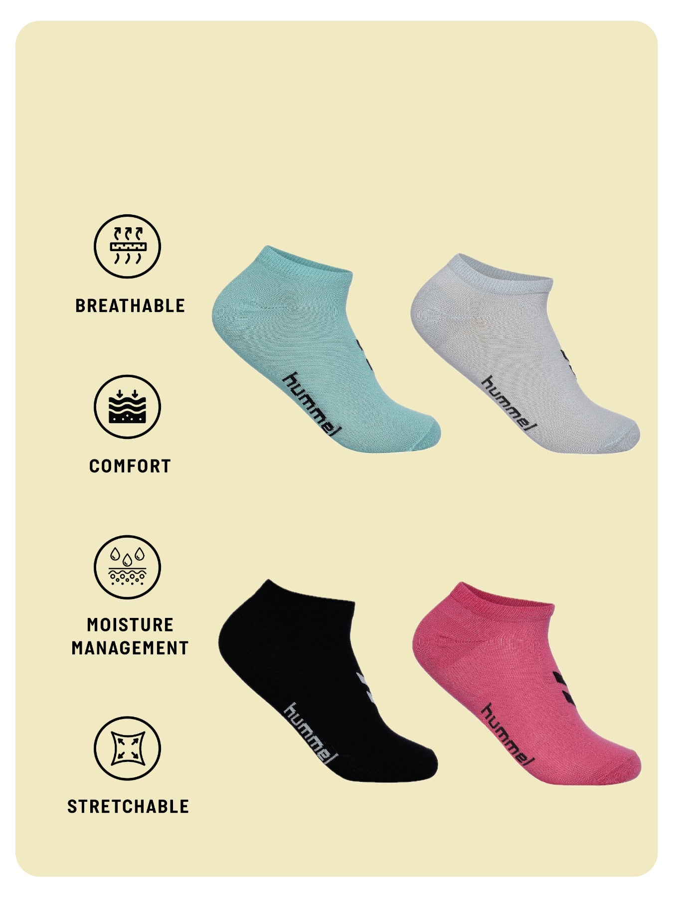hummel Droplet Women Pack of 4 Socks